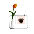 thumbnail image 1 of Mira la boca. Tarjeta de jarrón artificial de tulipanes, 1 of 3