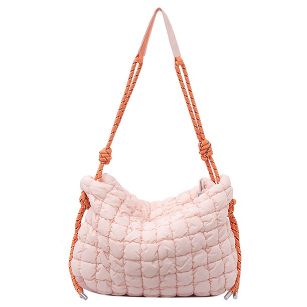 Bolso Bandolera Dumpling para Mujer Compras Acolchado Gran Capacidad () Rosa