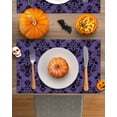 thumbnail image 3 of Halloween Placemats Set of 6 Haunted House Grimace Place Mats Fall Placemat Horror NIght Purple Ghost Table Mats for Dining Kitchen Table Holiday Dinner Party Home Decorations 13x19 Inch, 3 of 8