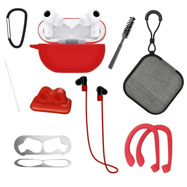 Funda y kit de accesorios 8 en 1 Gadget Collection Mx para Huawei Freebuds Pro rojo