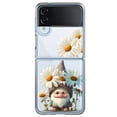 thumbnail image 1 of MUNDAZE Samsung Galaxy Z Flip 4 Shockproof Clear Hybrid Protective Phone Case Cute Gnome White Daisy Flowers Floral Cover, 1 of 5