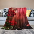 thumbnail image 2 of Orinice Red Rose Blanket Romantic Women 3D Love Flower Super Soft Bedding Fleece Throw Blanket Microfiber Flannel Blankets Couch Sofa Warm Lightweight for Boys Girls 40x50in, 2 of 6