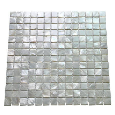 Art3d White Mother of Pearl (MOP) Shell Mosaic Tile for Kitchen Backsplashes, Bathroom Walls, Spa Tile, Pool Tile, 12