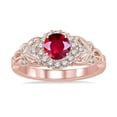 thumbnail image 2 of Limited Time Sale: 1.25 Carat Red Ruby and Diamond Engagement Ring in 10k Rose Gold for Women on Sale, 2 of 3