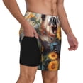 thumbnail image 2 of Naloa Elegant Cute Panda Sunflower Print Men Swim Trunks with Compression Liner ,Board Shorts,Men's Swim Shorts with Drawstring and Elastic Waistband-X-Large, 2 of 6