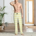 thumbnail image 5 of Bingfone Lemon Yellow Checkboard Mens All Over Print Sleep Pajama Pants-XX-Large, 5 of 6