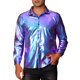 thumbnail image 1 of Camisas holográficas INSPIRE CHIC para hombres, camiseta de manga larga metálica, camisa de disco brillante, 3XL, azul, 1 of 5