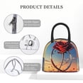 thumbnail image 4 of Daiia Sunset Rose Elegance Pattern Lunch Bag , Insulated Lunch Box, Small Leakproof Cooler Food Lunch Containers Reusable High Capacity Lunch Tote Bags-One Size, 4 of 6