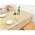 thumbnail image 4 of Rally Home Goods Vinyl Rectangular Tablecloth with Stamping Gold, Waterproof Wipeable Plastic Cover for OutDoor and Home Kitchen, Luxury Gold Floral Patterns, 55 x 70 Inch, Seats 4 - 6, 4 of 7