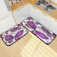 thumbnail image 7 of Pretty Purple Butterfly Anti Fatigue Mats for Kitchen Floor, Set of 2 Non Skid Washable Waterproof Anti Kitchen Floor Mats for Kitchen Office Laundry Room Bathroom (19"x27"+19"x47"), 7 of 7