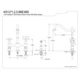 thumbnail image 2 of Kingston Brass KS1272BEXBS Essex Bridge Kitchen Faucet with Brass Sprayer, Polished Brass, 2 of 2