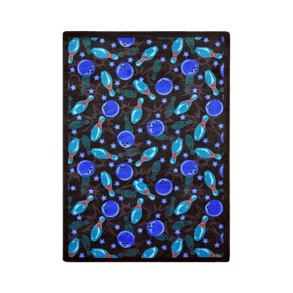 Retro Bowl 3'10" x 5'4" Area Rug In Color Cool Blue