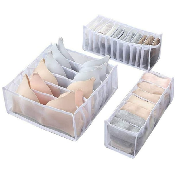 Underwear Storage Compartment BoxFoldable Bra Organizer Drawer with 6