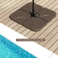 thumbnail image 2 of Costway 20" Patio Offset Umbrella Base Stand Water Filled Base Weights Sand Plate Set Brown, 2 of 10