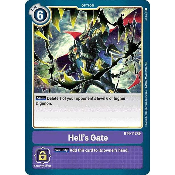 Digimon Great Legend Rare Hell's Gate BT4-112