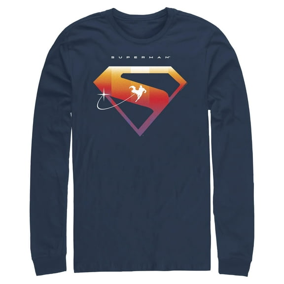 Mens Superman Colorful Logo Long Sleeve Shirt