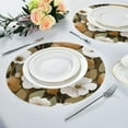 thumbnail image 4 of 15.4" Round Placemat Set of 1 Polyester Fabric Place Mats Non-Slip Dining Kitchen Table Mats for Kitchen Party Decor Camouflage White Flowers, 4 of 5