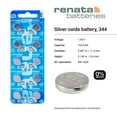 thumbnail image 2 of Renata 344 SR1136SW Batteries - 1.55V Silver Oxide 344 Watch Battery (20 Count), 2 of 5