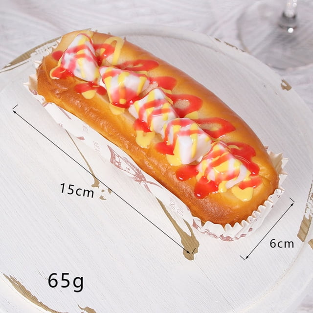 JINGT Artificial Food Simulation Hot Dog Cooking Bread Model Fake Food Props Window Kitchen Decoration Ornaments Photography Props 3