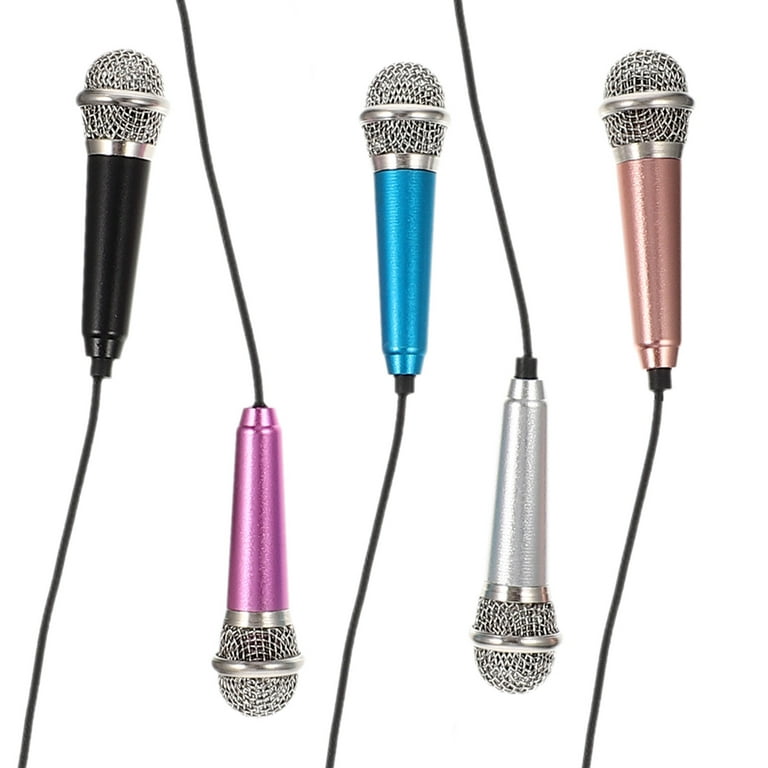 Wootrip Mini Microphone, Karaoke Tiny Microphone for Voice Recording  Interview, Portable Small Singing Mic 3.5mm Plug with Stand Suitable for  Android