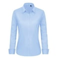 thumbnail image 6 of Up-dating Women's Button Down Shirts Long Sleeve Basic Classic Soft Shirt Collared Dressy Casual Solid Color, 6 of 7
