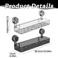 thumbnail image 2 of 2026 New No Drill Bathroom Suction Storage Box Corrugated Suction Cup Storage Holder Suction Storage Box Removable Hanging Storage Basket Kilougeis, 2 of 6