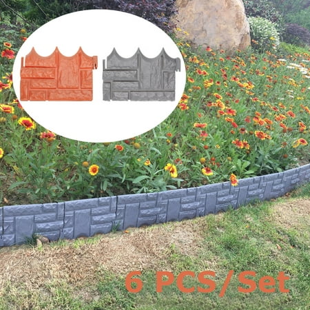 6Pcs Decorative Garden Fence 9''x8.7''x0.3'' Ornamental Panel Border Edge Section Edging Patio Fences Flower Bed Animal Barrier for Dog