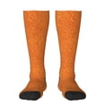 thumbnail image 1 of Fotbe Orange Glitter Calcetas Divertidas Estampadas para Hombre y Mujer, Calcetas de Algodón hasta la Rodilla para Caminar, Correr, Enfermería y Embarazo, 1 of 6