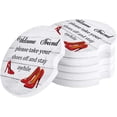 thumbnail image 1 of RYLABLUE Red High Heels White Rustic Wood Grain Set of 2 Car Coaster for Drinks, Absorbent Ceramic Stone Coasters Cup Mat with Cork Base for Home Kitchen Room Coffee Table Bar Decor, 1 of 5