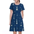 thumbnail image 1 of Vsdgher Phares et Ancres pour Femmes Été 2025 Robes Midi Maxi Décontractées Légères Manches Courtes Col Rond Robe de Plage, 1 of 6