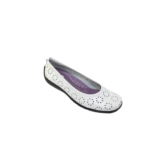 FLATS BALERINA CASUAL JULIO DE MUCHA MUJER DAMA BLANCO PIEL 903 LEON 903p