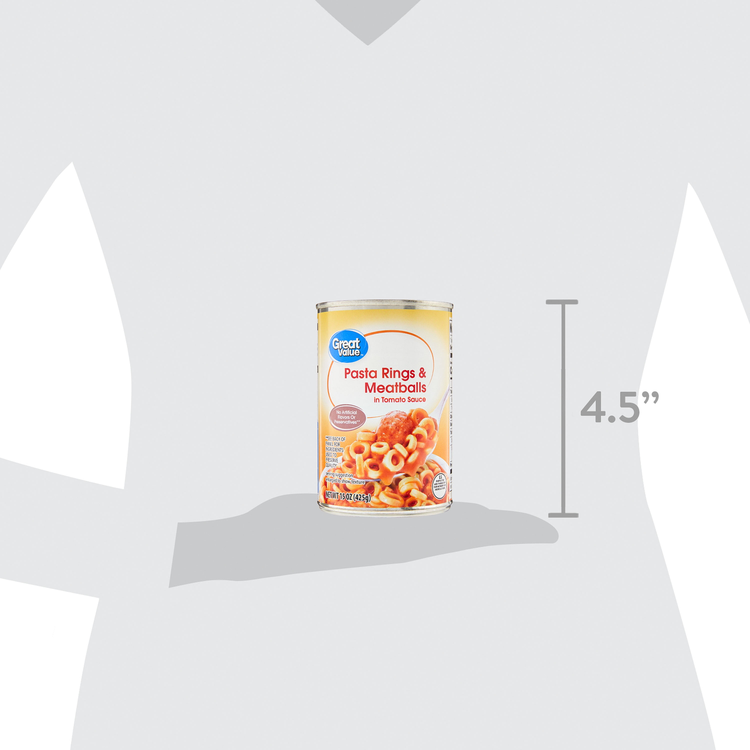 Great Value Spaghetti Rings Pasta with Meatballs in Tomato Sauce, 15 oz