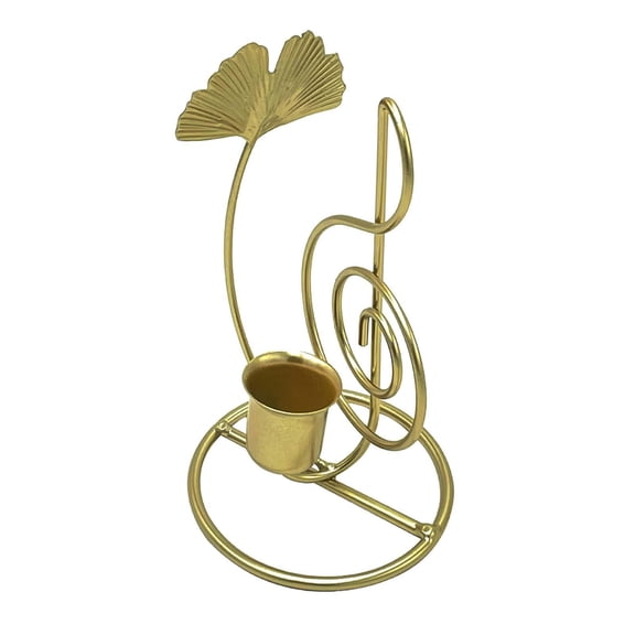 Esquirla Candle Holder Candles Stand Ginkgo Leaf Shape Candelabra,Iron Candlestick for Valentine's Day Fireplace Dining Room,Christmas Gold