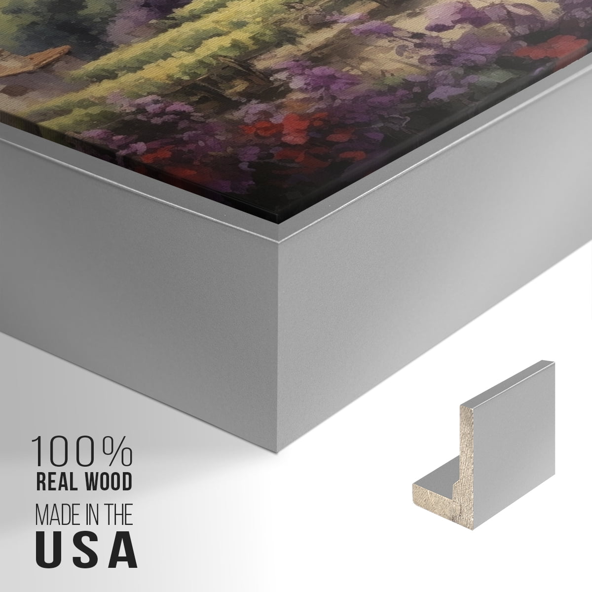 Vintage Landscape-CCLIII By Wexford Home Framed in Silver Wood Gallery Wrapped Canvas 27 in. x 41 in.