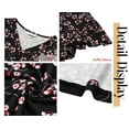 thumbnail image 5 of Fantaslook V Neck Womens Tops Dressy Ruffle Sleeve Shirts Button Up Tunic Summer Floral Blouses, 5 of 7