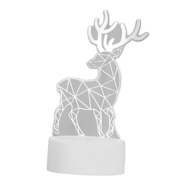 Lámpara de mesa con luz nocturna 3D, luz nocturna romántica decorativa, decoración de dormitorio para aniversario, hotel, decoración de bodas, regalos Ciervo