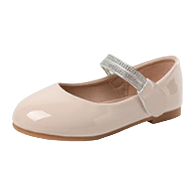 2DXuixsh Chaussures en Cuir pour Filles, Talons Bas, Chaussures de Fête, Mariage, Bal, Confortables, Chaussures Plates à Semelles Souples, Sandales Roses Taille 13.5