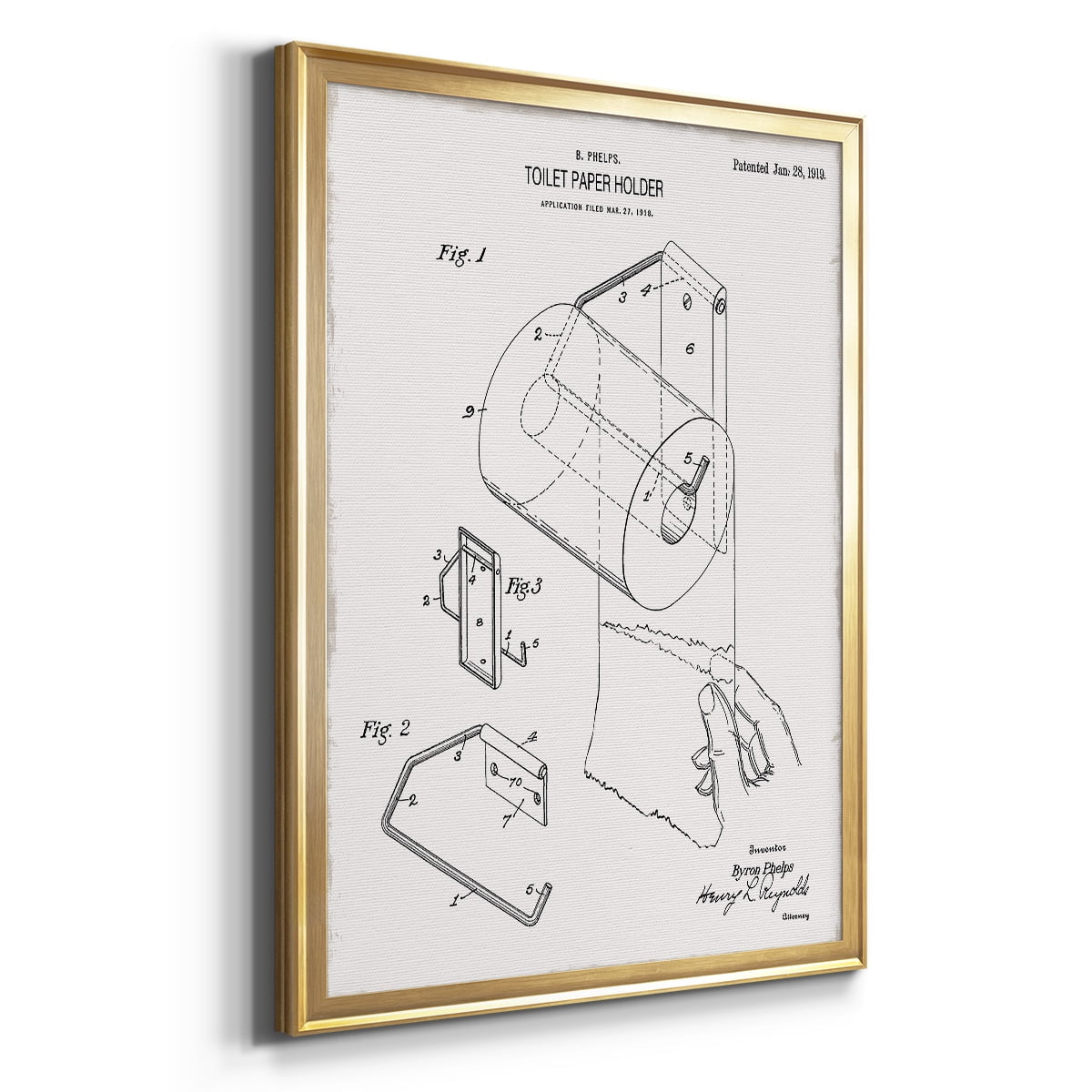 Toilet Paper Patent II Premium Classic Framed Print - Ready to Hang