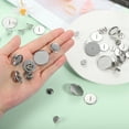 thumbnail image 5 of Uxcell 50 Pcs Stainless Steel Brooch Tray, 12mm Round Blank Pins with Butterfly Pin Backs Setting Tray for DIY Jewelry Craft Lapel Making Supplies, Silver, 5 of 6
