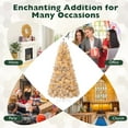 thumbnail image 4 of Patiojoy 7 FT Artificial Christmas Tree Pre-lit Xmas Tree with  Branch Tips LED Lights Silver Tinsel Leaves, 4 of 9