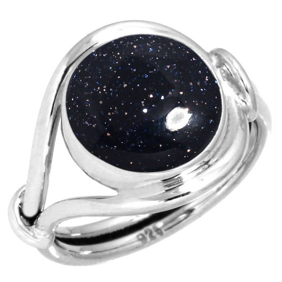 925 Sterling Silver Ring For Women - Girls Blue Sunstone Gemstone Silver Ring Size 12 Boho Silver Ring Size 12 Mothers' Day Gift For Mother Gemstone 925 Silver Jewelry