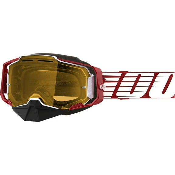 100% Armega Oversized Red Yellow Snow Goggles
