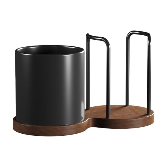 Metal Coffee Cup and Lid Organizer, Multi-Tier Stand for Paper and Reusable Cups, Sturdy Countertop Holder for Coffee Corner, Office, or Kitchen, Space-Saving Drink Station Accessory