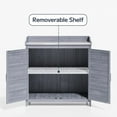 thumbnail image 5 of Asofer Potting Bench for Outside, Potting Table with Storage Cabinet & Metal Tabletop for Patio, Grey, 5 of 11