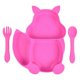 thumbnail image 1 of Baby Plate Bowl, Baby Cutlery Set Mini Silicone Dinner Tableware (Dinner Plate + Plastic Fork) Purple Pink, 1 of 5