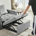 thumbnail image 5 of Jopath Convertible Sofa Chair Bed,3-in-1 Sleeper Sofa with Pull-Out Bed,Modern Velvet Single Sofa Chair with Reclining Backrest and Wide Armrest for Living Room Small Space,Gray, 5 of 13