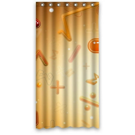 Round Bathroom Windows HelloDecor Math Lovely Rounded Mathematic Symbolss Shower Curtain Polyester Fabric Bathroom Decorative Curtain Size 36x72 Inches ()