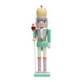 thumbnail image 3 of S SERENABLE Christmas Nutcracker Ornament Doll Figure 14.96inch Height Collectible Display Handcraft Wood Figurine for Fireplace Birthday Green, 3 of 8