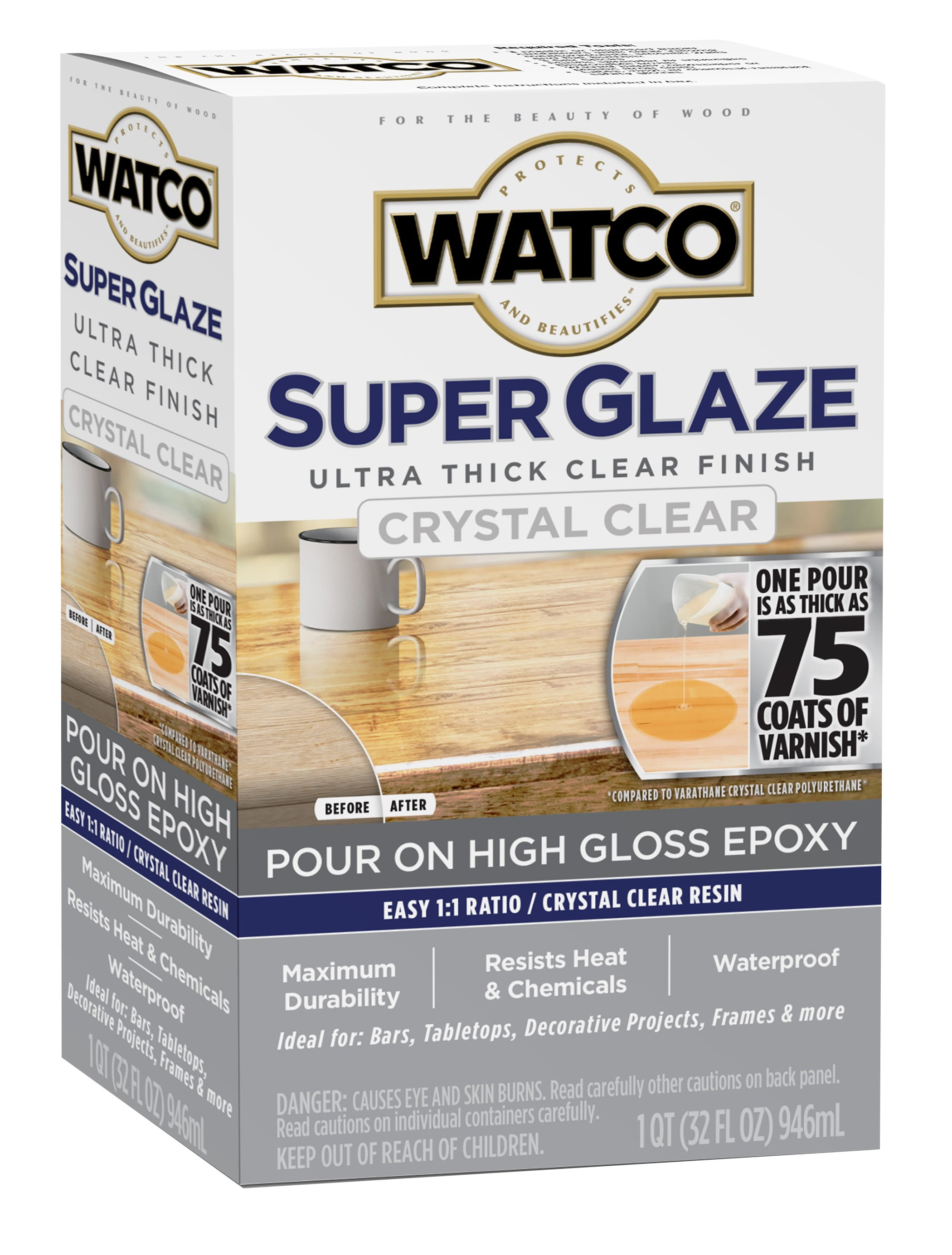 Clear, Watco Gloss Super Glaze, 1 quart kit