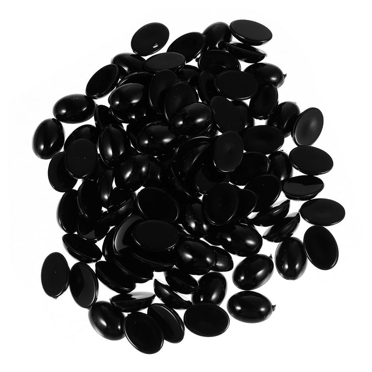 100pcs Black Plastic Oval Safety Eyes and Noses for Bear Doll DIY Craft, Size: 1.5X1X0.5CM